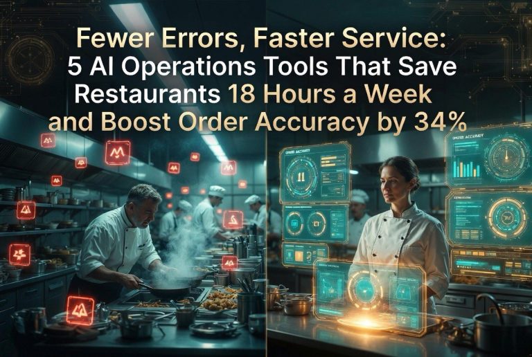 Holographic display showing AI restaurant operations analytics