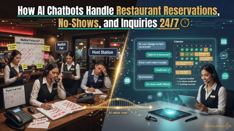AI chatbot handling restaurant reservations, no-shows, and customer inquiries 24/7
