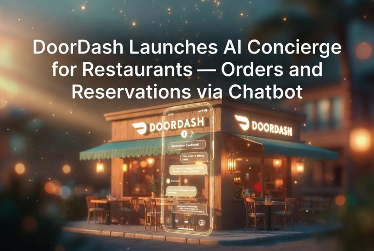 DoorDash Launches AI Concierge for Restaurants: Orders and Reservations Via Chatbot