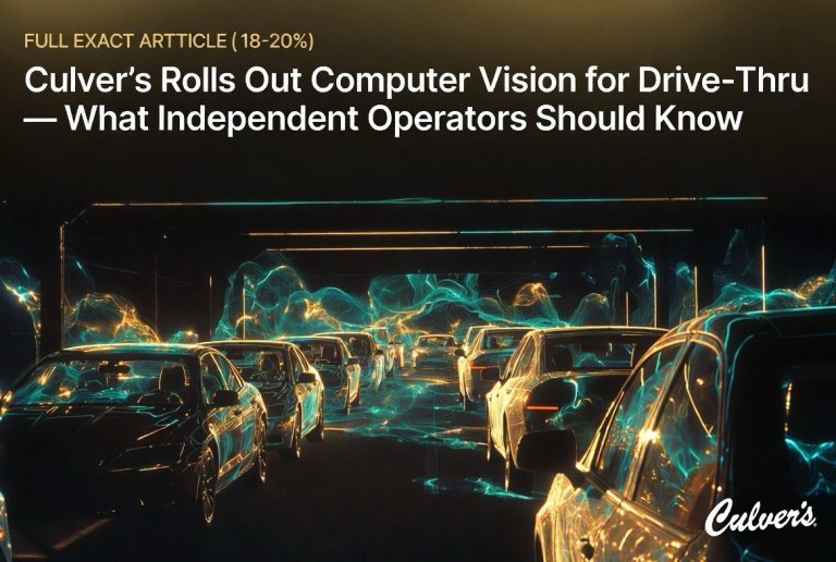 Culver’s Rolls Out Computer Vision for Drive-Thru — What Independent Operators Should Know