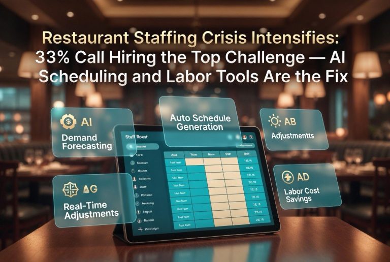 Restaurant Staffing Crisis Intensifies: 33% Call Hiring the Top Challenge — AI Scheduling and Labor Tools Are the Fix