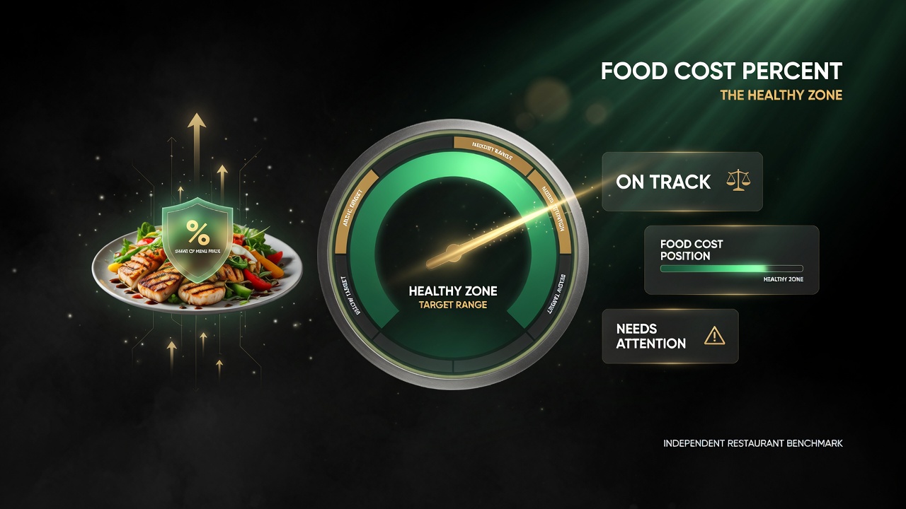 Target food cost range gauge