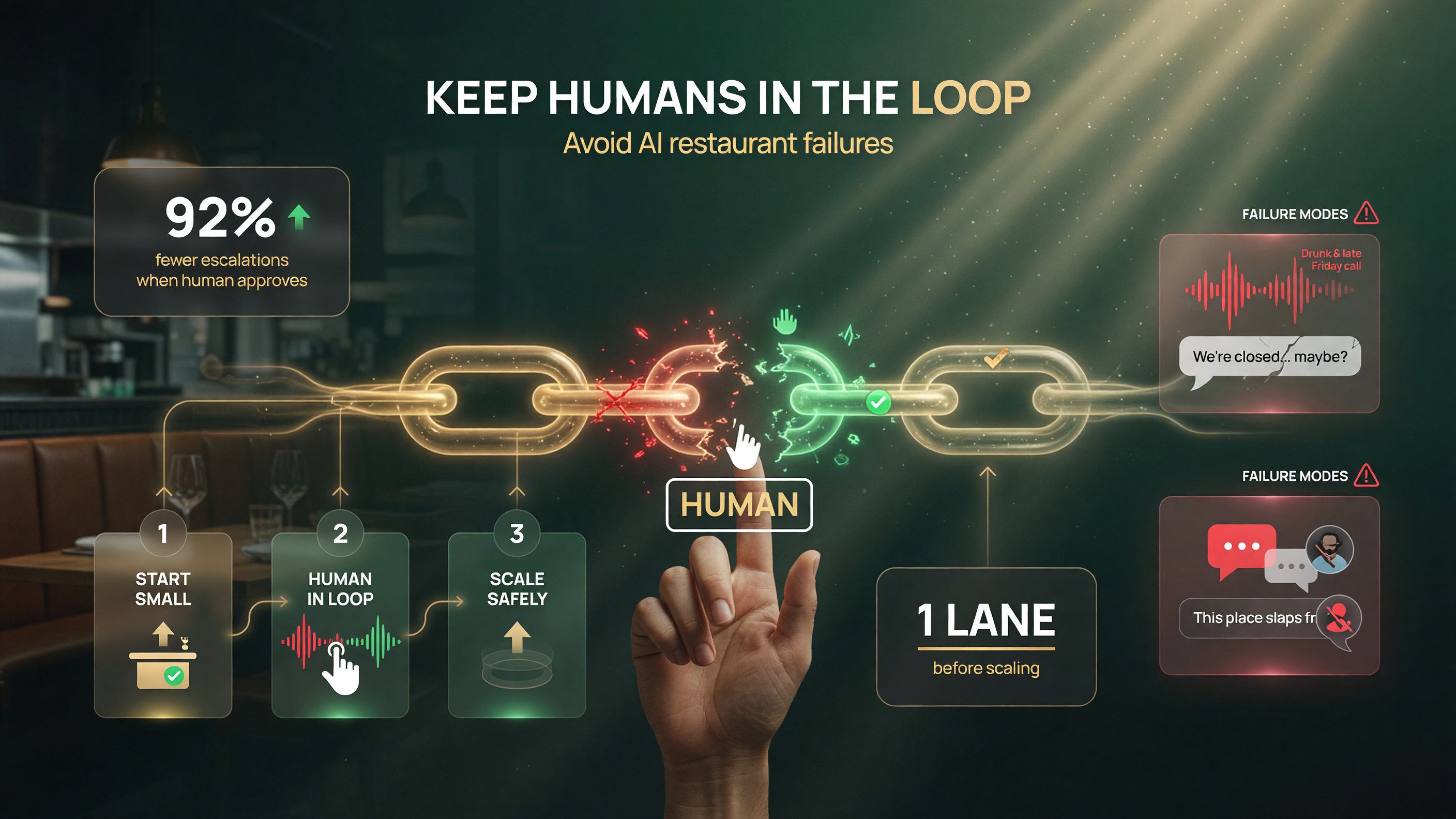 How to avoid getting restaurant AI wrong: guardrails for keeping humans in the loop