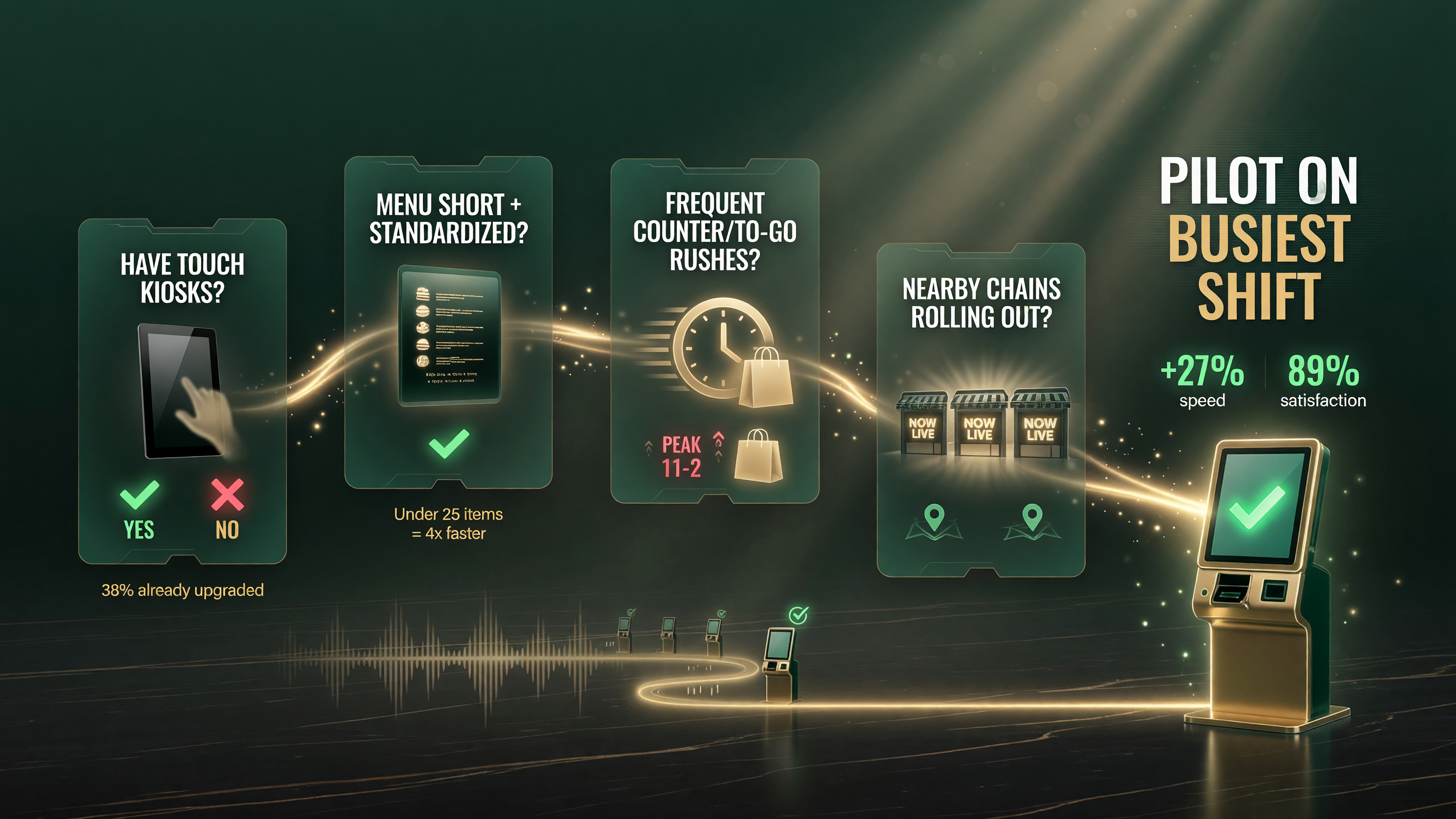 Four-question decision path for adopting a voice kiosk