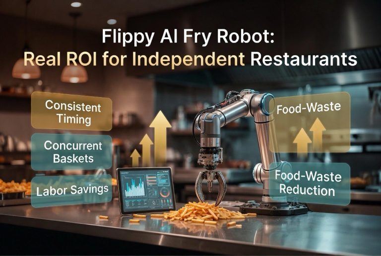 Flippy AI fry robot from Miso Robotics delivering labor savings and consistent timing for independent restaurants