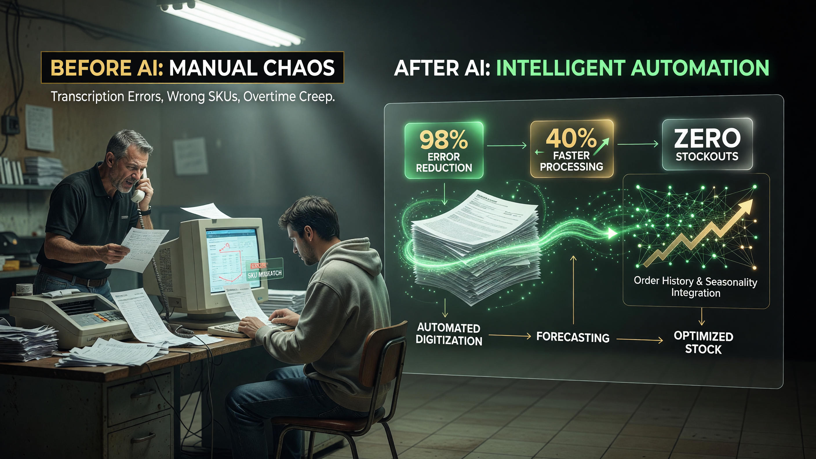 The food ordering journey before and after Sysco AI