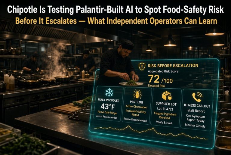 Chipotle Is Testing Palantir-Built AI to Spot Food-Safety Risk Before It Escalates — What Independent Operators Can Learn
