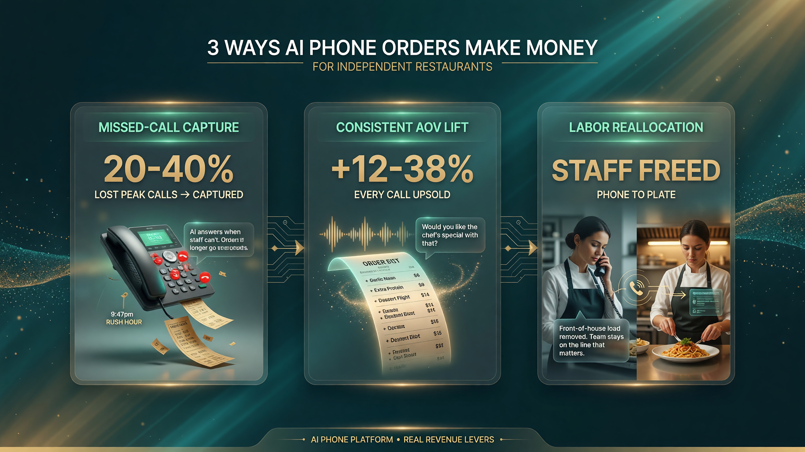 Orderly AI phone ordering restaurant revenue levers