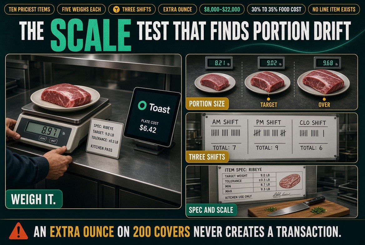 The scale test that finds portion drift across three shifts
