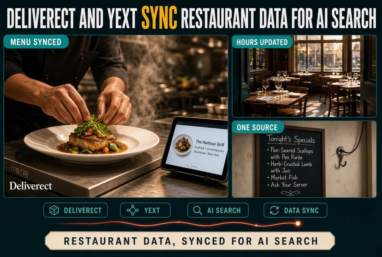 Deliverect and Yext sync restaurant data for AI search - menu and hours managed from one source
