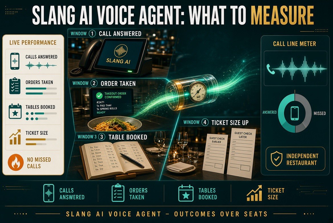 Slang AI voice agent outcomes for an independent restaurant
