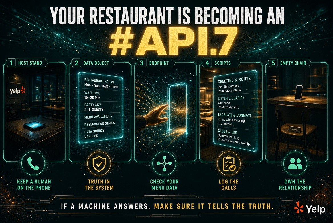 Restaurant rendered as an API endpoint with practical steps to keep a human on the phone