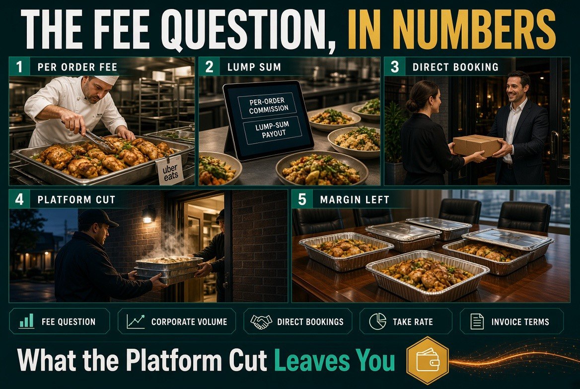 Per-order commission against lump-sum payouts for catering