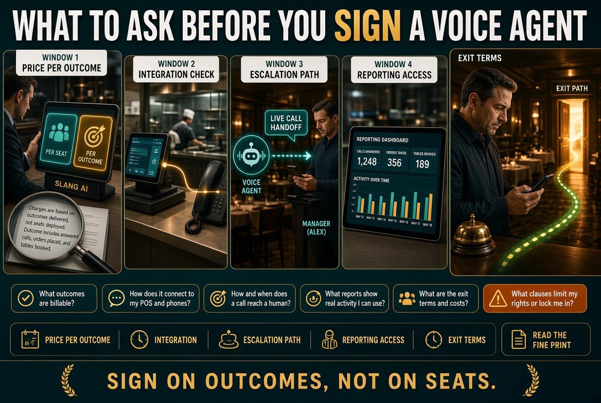 Questions to ask before signing a restaurant voice agent contract